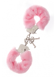 Металлические наручники с розовой меховой опушкой METAL HANDCUFF WITH PLUSH PINK - Dream Toys - купить с доставкой в Саратове