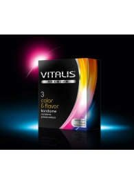 Цветные ароматизированные презервативы VITALIS PREMIUM color   flavor - 3 шт. - Vitalis - купить с доставкой в Саратове