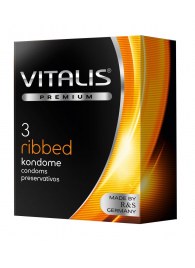 Ребристые презервативы VITALIS PREMIUM ribbed - 3 шт. - Vitalis - купить с доставкой в Саратове