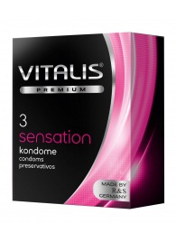 Презервативы с пупырышками и кольцами VITALIS PREMIUM sensation - 3 шт. - Vitalis - купить с доставкой в Саратове
