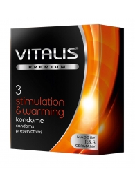 Презервативы VITALIS PREMIUM stimulation   warming с согревающим эффектом - 3 шт. - Vitalis - купить с доставкой в Саратове