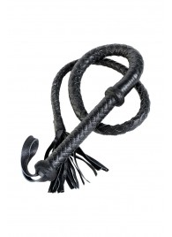 Длинный кожаный кнут с хлопушками на конце - ToyFa - купить с доставкой в Саратове
