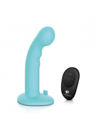 Голубая изогнутая насадка 6in Remote Control Ripple P-Spot G-Spot на черных трусиках - 16 см. - Pegasus - купить с доставкой в Саратове