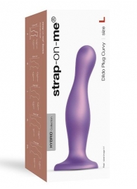 Фиолетовая насадка Strap-On-Me Dildo Plug Curvy size L - Strap-on-me - купить с доставкой в Саратове