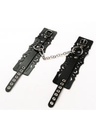 Узорчатые кожаные оковы с регулируемыми ремешками - Crazy Handmade - купить с доставкой в Саратове