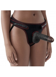 Женский темнокожий страпон Easy Strapon Set 7 Inch - 18 см. - Lovetoy - купить с доставкой в Саратове