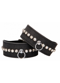 Черные поножи Diamond Studded Ankle Cuffs - Shots Media BV - купить с доставкой в Саратове