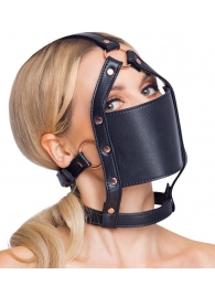 Черный намордник с кляпом-шаром Head Harness With A Gag - Orion - купить с доставкой в Саратове