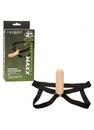 Телесный фаллопротез из силикона Extension with Harness - 15,75 см. - California Exotic Novelties - купить с доставкой в Саратове