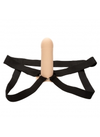 Телесный фаллопротез из силикона Extension with Harness - 15,75 см. - California Exotic Novelties - купить с доставкой в Саратове