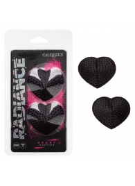 Черные пэстисы в форме сердечек Heart Pasties - California Exotic Novelties - купить с доставкой в Саратове