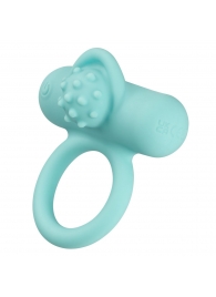 Аквамариновое эрекционное виброкольцо Silicone Rechargeable Nubby Lover’s Delight - California Exotic Novelties - в Саратове купить с доставкой