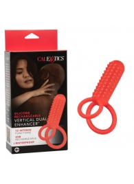 Красное эрекционное кольцо Silicone Rechargeable Vertical Dual Enhancer - California Exotic Novelties - в Саратове купить с доставкой