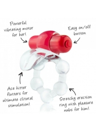 Виброкольцо с язычком и красным виброэлементом Overtime - Screaming O - в Саратове купить с доставкой