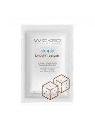 Саше лубриканта на водной основе Simply Aqua Brown Sugar с ароматом коричневого сахара - 3 мл. - Wicked - купить с доставкой в Саратове