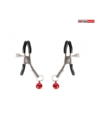 Серебристые зажимы на соски с шариками - Notabu - купить с доставкой в Саратове