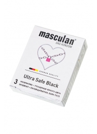 Ультрапрочные презервативы Masculan Ultra Safe Black - 3 шт. - Masculan - купить с доставкой в Саратове