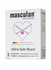 Ультрапрочные презервативы Masculan Ultra Safe Black - 3 шт. - Masculan - купить с доставкой в Саратове