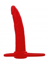 Красная насадка на пенис для двойного проникновения Black Red - 16,5 см. - ToyFa - купить с доставкой в Саратове