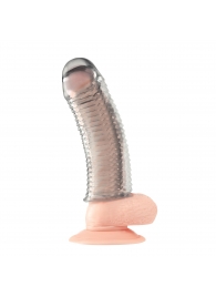 Текстурированная насадка на пенис Clear Textured Penis Enhancing Sleeve Extension - 16,5 см. - BlueLine - в Саратове купить с доставкой