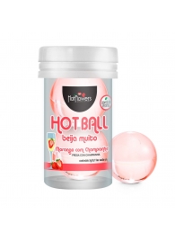 Лубрикант на масляной основе Hot Ball Beija Muito с ароматом клубники и шампанского (2 шарика по 3 гр.) - HotFlowers - купить с доставкой в Саратове