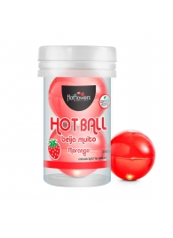 Лубрикант на масляной основе Hot Ball Beija Muito с ароматом клубники (2 шарика по 3 гр.) - HotFlowers - купить с доставкой в Саратове