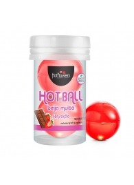 Лубрикант на масляной основе Hot Ball Beija Muito с ароматом шоколада и клубники (2 шарика по 3 гр.) - HotFlowers - купить с доставкой в Саратове