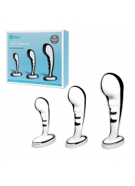 Набор из 3 стальных стимуляторов простаты Stainless Steel P-spot Training Set - b-Vibe - в Саратове купить с доставкой