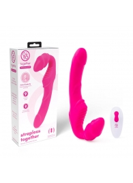 Розовый безремневой страпон на радиоуправлении Strapless Together - 22 см. - Together Toy - купить с доставкой в Саратове
