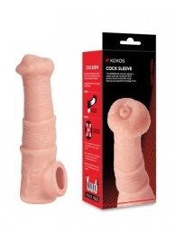 Телесная фантазийная насадка на член Cock Sleeve Size M - KOKOS - в Саратове купить с доставкой