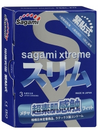 Розовые презервативы Sagami Xtreme FEEL FIT 3D - 3 шт. - Sagami - купить с доставкой в Саратове