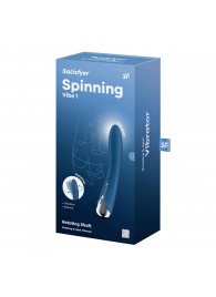 Синий вибратор-ротатор Spinning Vibe 1 - 18 см. - Satisfyer купить в Саратове с доставкой в Orgasmix.ru Синий вибратор-ротатор Spinning Vibe 1 - 18 см. - Satisfyer