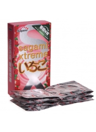 Презервативы Sagami Xtreme Strawberry c ароматом клубники - 10 шт. - Sagami - купить с доставкой в Саратове