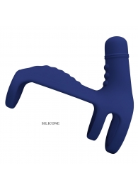 Синяя вибронасадка на пенис Vibrating Penis Sling - Baile - в Саратове купить с доставкой