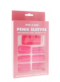 Набор из 7 розовых насадок на пенис ONE-A-DAY PENIS SLEEVES PINK - Seven Creations - в Саратове купить с доставкой