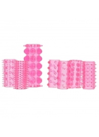 Набор из 7 розовых насадок на пенис ONE-A-DAY PENIS SLEEVES PINK - Seven Creations - в Саратове купить с доставкой