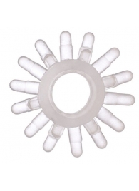 Прозрачное гелевое эрекционное кольцо с шипиками - Toyfa Basic - в Саратове купить с доставкой