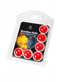 Набор из 6 шариков с массажным маслом Brazilian Balls с охлаждающим и разогревающим эффектом - Secret Play - купить с доставкой в Саратове