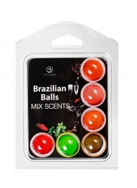 Набор из 6 шариков с ароматизированными массажными маслами Brazilian Balls - Secret Play - купить с доставкой в Саратове