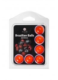 Набор из 6 шариков с массажным маслом Brazilian Balls с ароматом ягод - Secret Play - купить с доставкой в Саратове