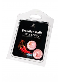 Набор из 2 шариков с массажным маслом Brazilian Balls с тройным эффектом - Secret Play - купить с доставкой в Саратове