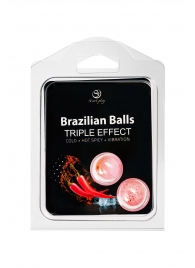 Набор из 2 шариков с массажным маслом Brazilian Balls с тройным эффектом - Secret Play - купить с доставкой в Саратове