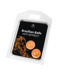 Набор из 2 шариков с массажным маслом Brazilian Balls с разогревающим эффектом - Secret Play - купить с доставкой в Саратове