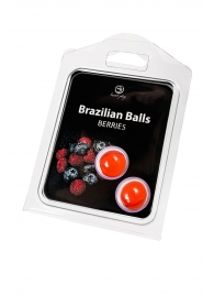 Набор из 2 шариков с массажным маслом Brazilian Balls с ароматом ягод - Secret Play - купить с доставкой в Саратове