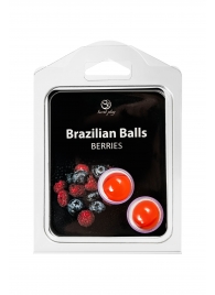 Набор из 2 шариков с массажным маслом Brazilian Balls с ароматом ягод - Secret Play - купить с доставкой в Саратове