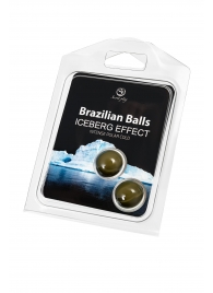 Набор из 2 шариков с массажным маслом Brazilian Balls с ледяным эффектом - Secret Play - купить с доставкой в Саратове