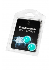 Набор из 2 шариков с массажным маслом Brazilian Balls с охлаждающим эффектом - Secret Play - купить с доставкой в Саратове