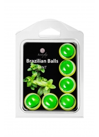 Набор из 6 шариков с массажным маслом Brazilian Balls с ароматом мяты - Secret Play - купить с доставкой в Саратове