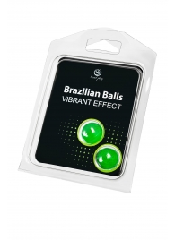 Набор из 2 шариков с массажным маслом Brazilian Balls с эффектом вибрации - Secret Play - купить с доставкой в Саратове