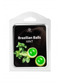 Набор из 2 шариков с массажным маслом Brazilian Balls с ароматом мяты - Secret Play - купить с доставкой в Саратове